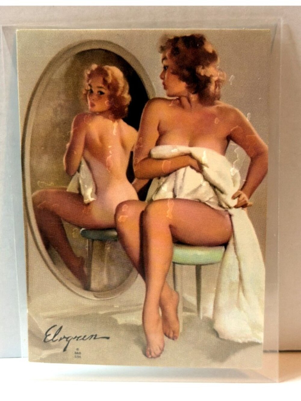 1993 Gil Elvgren Calendar Pinups Art Card Single #69 Sunny Side Up Comic Images